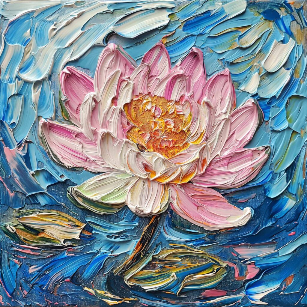 wordofgod.ai pink lotus oil painting